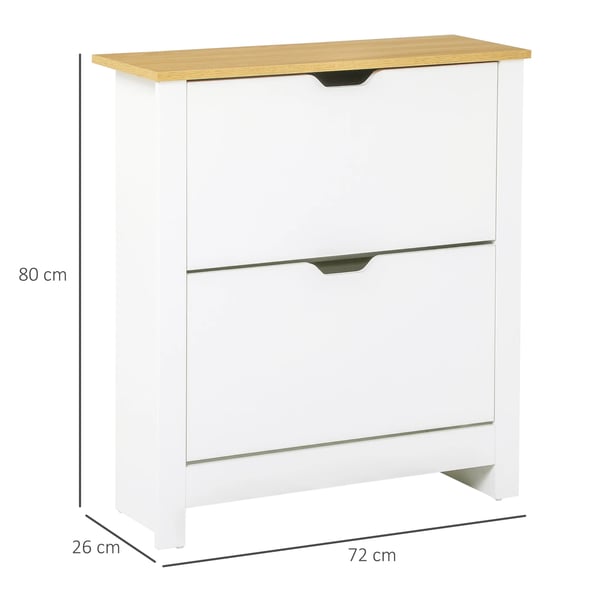 Modern Skoskåp - Skoskåp/Skohylla - Tippfack - Smal 26 cm djup - Mått 72 x 26 x 80 cm - Vit
