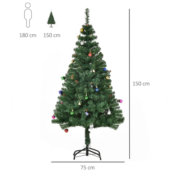 Julgran - Konstgjord Gran - 150 cm - Grön/Vit