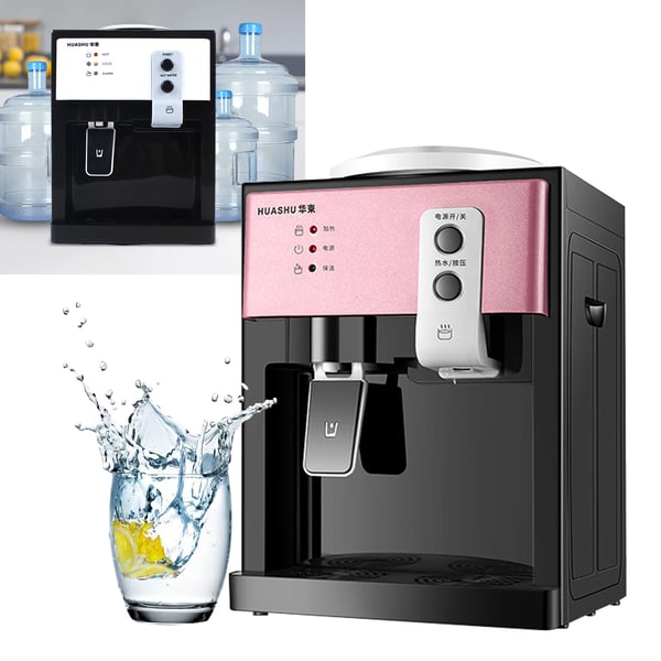 HS-09, fritstående vandkøler & dispenser, varm/kold, aftageligt design, sølv, til hjem eller kontor