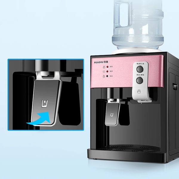 HS-09, fritstående vandkøler & dispenser, varm/kold, aftageligt design, sølv, til hjem eller kontor