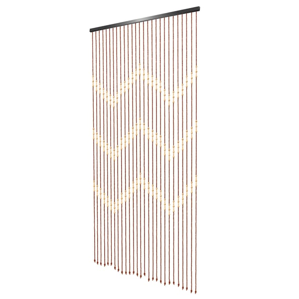 Træperlegardin - Dørforhæng / Rumdeler - Loftmontering - 27 Strenge - 90x175 cm - Høj Afskærmning (70–90 %) - Midteråbning - Træfarve