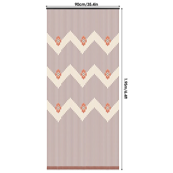 Bambu pärlgardin - Dörrgardin - Runda pärlor - Genomsiktlig - 1 panel - Pastoral stil - Enkel montering - Flerfärgad