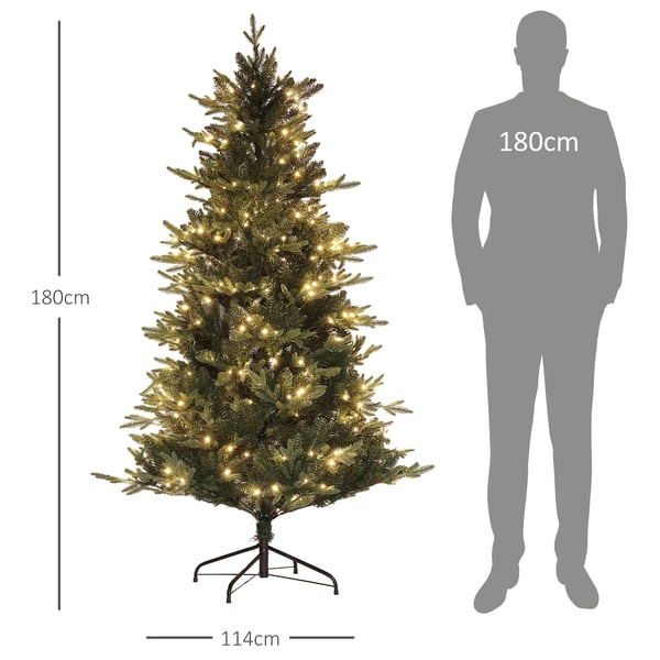 Julgran - Konstgran - Förmonterad LED-belysning - 350 LED-lampor - 726 grenar - Grön