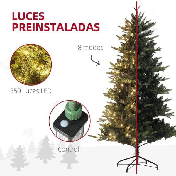 Julgran - Konstgran - Förmonterad LED-belysning - 350 LED-lampor - 726 grenar - Grön