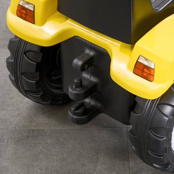 Barntraktor - Pedaltraktor - Frontlastare - 4 Hjul - PU-material - 114x41x52 cm - Från 3 år - Gul