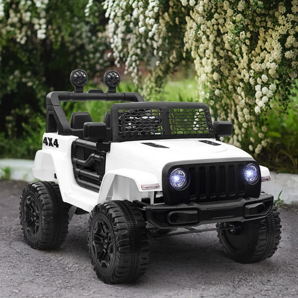 Elbil för barn - Åkbil - 2 Motorer - Fjärrkontroll - 4 Hjul - Ålder 3–6 år - Mått 100x65x72 cm - Vit