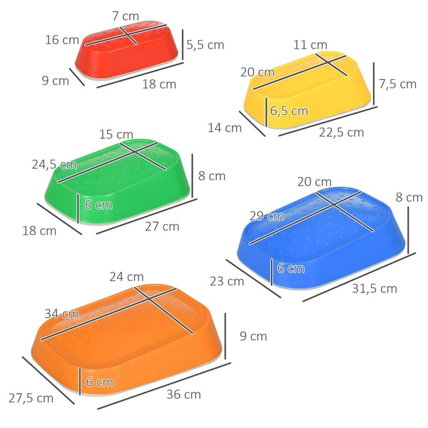 Balansstenar för barn - Stepping Stones - Ålder 3–6 År - Sensorisk Lek Färg/Form - 29,5x23,5x8 cm - Flerfärgad