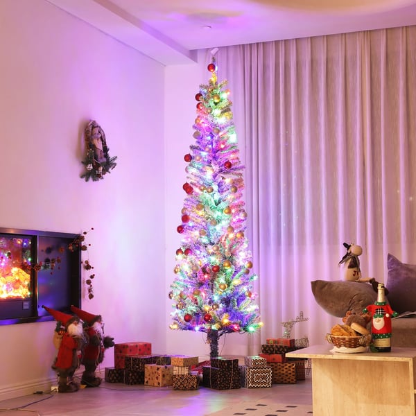 Konstgjord julgran - Förbelyst LED - 225 cm - 220 LED-lampor - 519 grenar - Grön