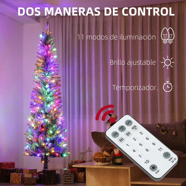 Konstgjord julgran - Förbelyst LED - 225 cm - 220 LED-lampor - 519 grenar - Grön
