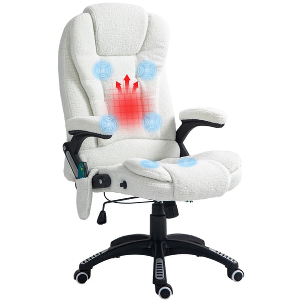 Massagestol - Elektrisk - 6 Massagepunkter - Värmefunktion - Vit