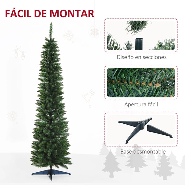 Konstgjord julgran - 180 cm - Flamskyddad - 390 grentoppar - PVC-fot