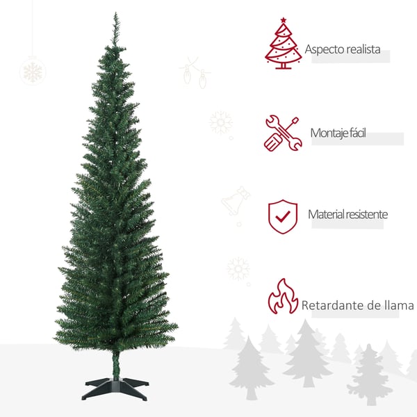 Konstgjord julgran - 180 cm - Flamskyddad - 390 grentoppar - PVC-fot
