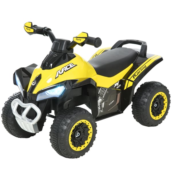 Barn-ATV Quad - Gåbil Ride-on - 18+ Månader - Ljus & Musik - Max 20 kg - 67,5×38×44 cm - Gul