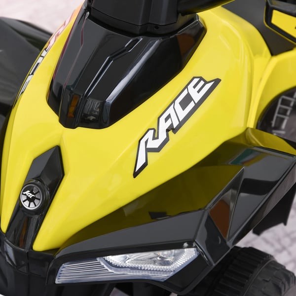 Barn-ATV Quad - Gåbil Ride-on - 18+ Månader - Ljus & Musik - Max 20 kg - 67,5×38×44 cm - Gul