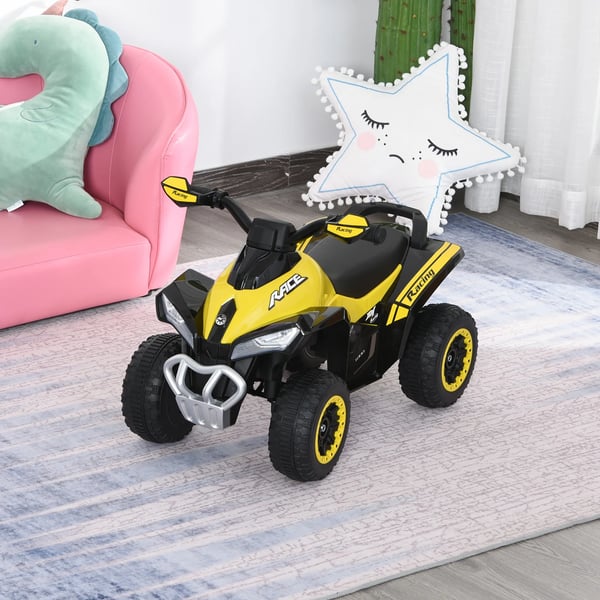 Barn-ATV Quad - Gåbil Ride-on - 18+ Månader - Ljus & Musik - Max 20 kg - 67,5×38×44 cm - Gul