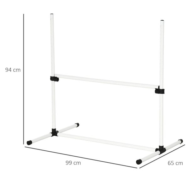 Hund Agility Träningsset - Hopphinder - 4-pack - Justerbar Höjd - PE-plast - 99 x 65 x 94 cm - Vit