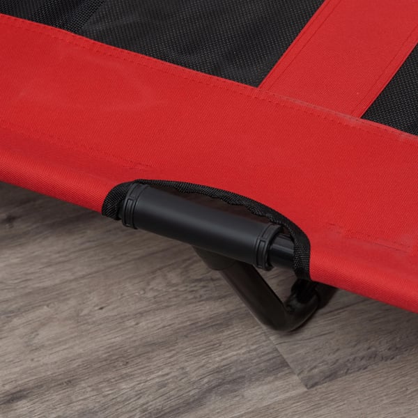 Upphöjd Hundsäng - Hundbädd - Ventilerande - Inomhus/Utomhus - Nylon - 122 x 92 x 23 cm - Röd