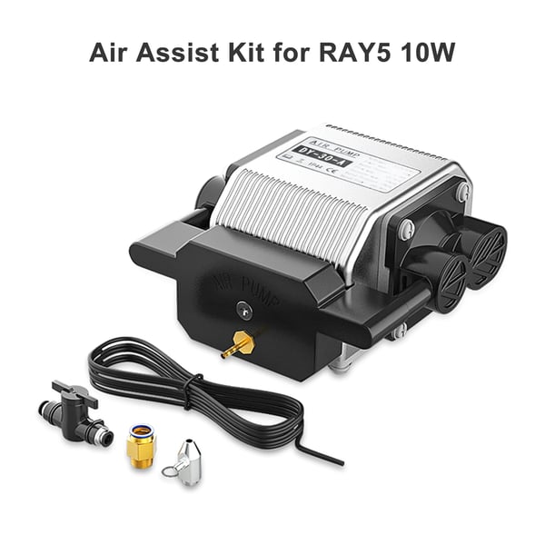 LONGER Air Assist -sarja, RAY5 10W/20W -laserkaiverrimelle, 30 l/min, 0,03 MPa, hiljainen ilmapumppu, väri Sorrel