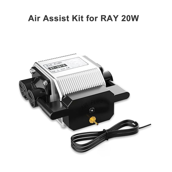 LONGER Air Assist -sarja, RAY5 10W/20W -laserkaiverrimelle, 30 l/min, 0,03 MPa, hiljainen ilmapumppu, väri Sorrel