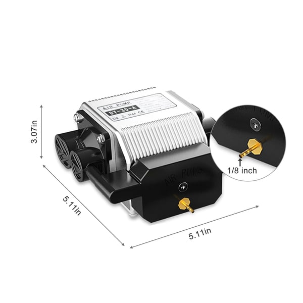 LONGER Air Assist -sarja, RAY5 10W/20W -laserkaiverrimelle, 30 l/min, 0,03 MPa, hiljainen ilmapumppu, väri Sorrel