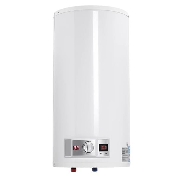 50 L elektrisk varmtvandsbeholder, 2000 W, overophedningsbeskyttelse og tørkogningssikring, automatisk temperaturholdning, hvid (13,21 gal)
