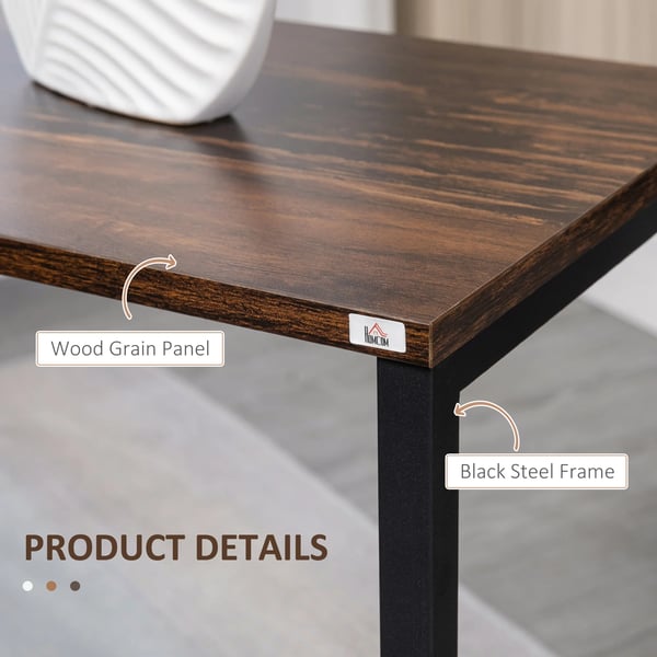 3-pack C-formade sidobord - Sidobord/soffbord - Stålben - Trälaminat - Mått 45x30x60 cm - Antik stil - Rustik brun