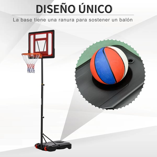 Basketkorg - Basketställning - Justerbar höjd 205–261 cm - Stålbas - Fristående - För 14+ år