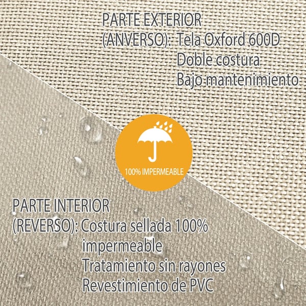 Trädgårdsbänksöverdrag - Möbelskydd - Vattentätt - 100% Polyester - För 2–3-sitsig bänk - Brun