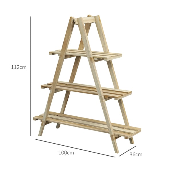 Växtställ & blomhylla i trä - A-ställning - 100×36×112 cm - Mörkgrå
