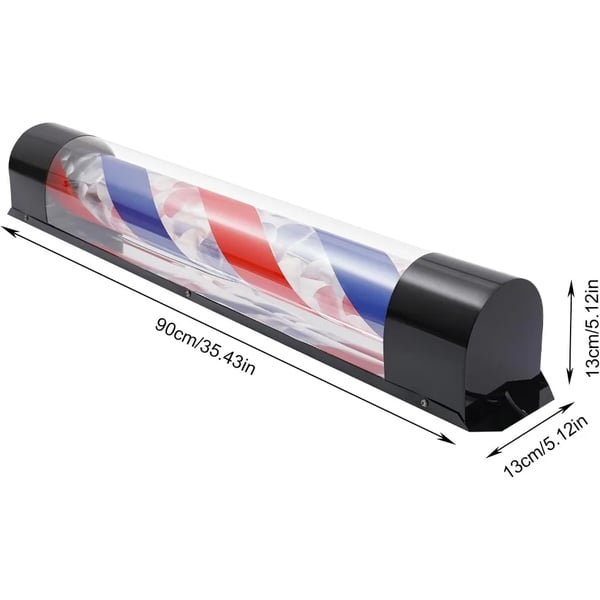 Parturikyltti Barber Pole - Pyörivä mainosvalo - 20 W - Vaihtovirta - 90 x 13 x 13 cm - Lamppu mukana - Punainen
