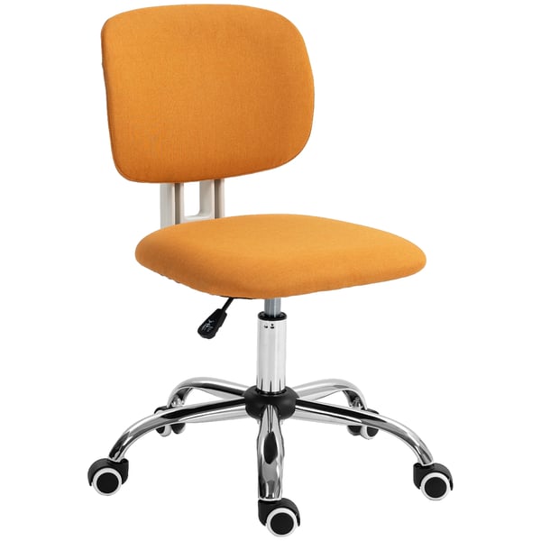 Kontorsstol - Svängbar skrivbordsstol - 48x53x80–90 cm - Höjdjusterbar - Skum, polyester, PP, PU - Montering krävs - Orange