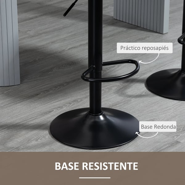 Set med 2 - Barstolar för kök/bar - Höj- och sänkbara 86–106 cm - PU-läder, stålram - Storlek 46,5x51 cm - Olivbrun