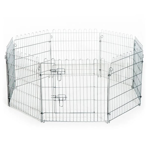 Hundhage - Valphage - 8 Paneler - 63x60 cm - 1 Dörr - Grå