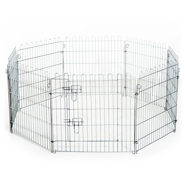 Hundhage - Valphage - 8 Paneler - 63x60 cm - 1 Dörr - Grå