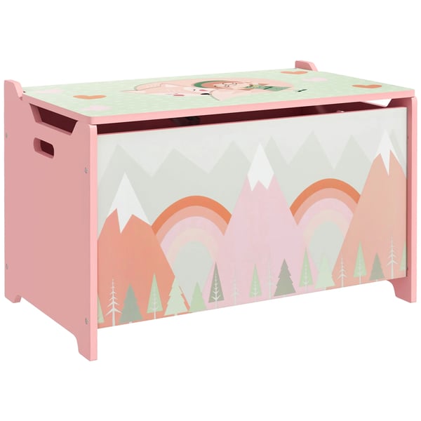 Barnförvaring - Skåp - Rävmotiv - Storlek 60 x 37 x 39 cm - Montering krävs - Leksaksförvaring - Rosa