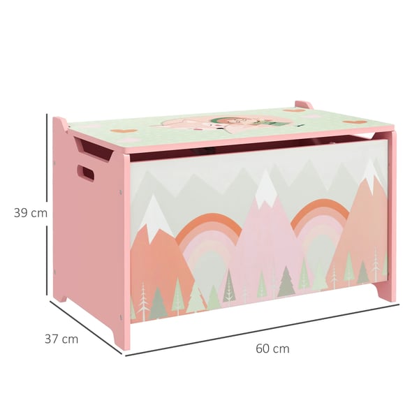 Barnförvaring - Skåp - Rävmotiv - Storlek 60 x 37 x 39 cm - Montering krävs - Leksaksförvaring - Rosa