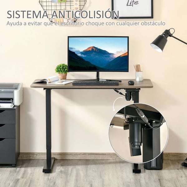 Höj- och sänkbart skrivbord - Datorskrivbord - Elektriskt - 4 Minneslägen - 120 x 60 cm - Höjd upp till 116 cm - Rektangulär - Svart