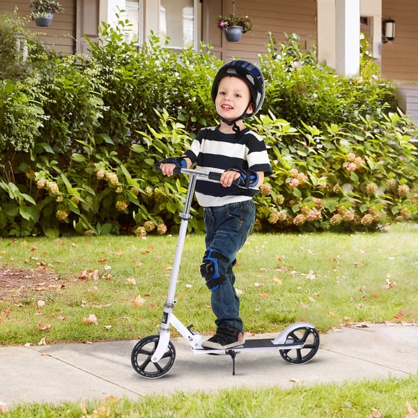 Sparkcykel för barn - Kickbike - Hopfällbar, Justerbart styre 75–100 cm, För 7–14 år, Mått 88×37 cm - Vit