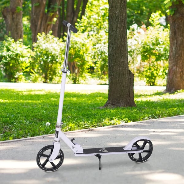 Sparkcykel för barn - Kickbike - Hopfällbar, Justerbart styre 75–100 cm, För 7–14 år, Mått 88×37 cm - Vit