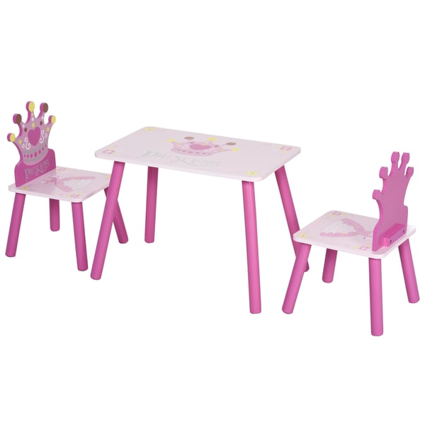 Barnbord med 2 Stolar - Set - Trä - Bord 55 x 34 x 42 cm - Stol 28 x 26 x 50 cm - För Barn 2–4 År - Montering Krävs