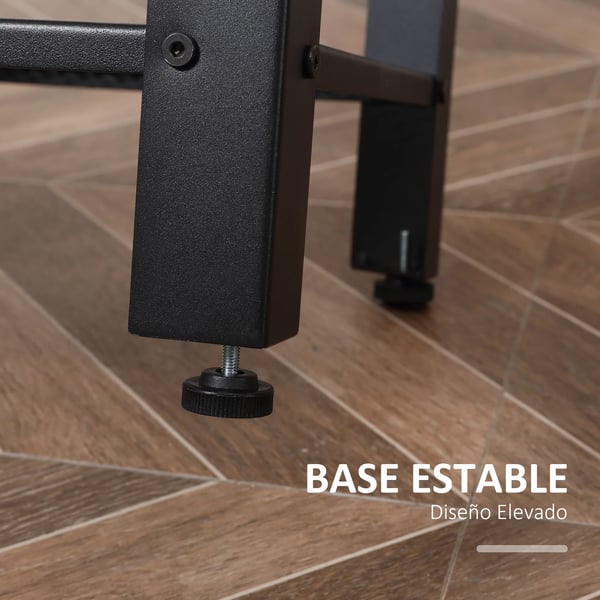Sidobord - Industriell stil - 2 hyllor - Metall - Justerbara fötter