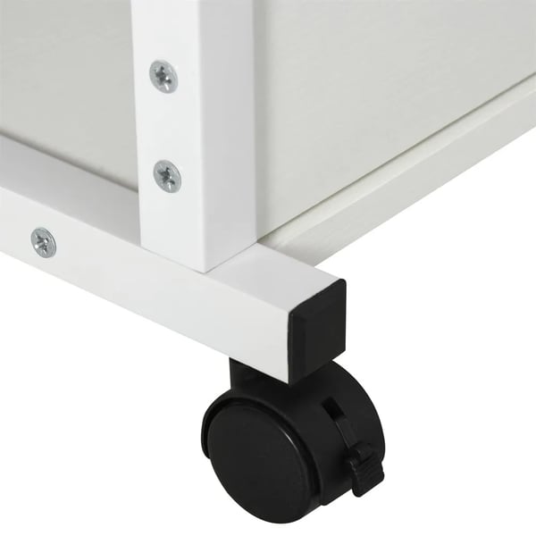 Sidobord för soffa - Soffbord - C-formad - Höj- och sänkbart - 80 x 40 cm - Vit