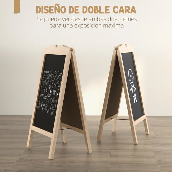 Krittavla - Staffli - Fällbar träram - Gran & MDF - 51×60×101 cm - Beige