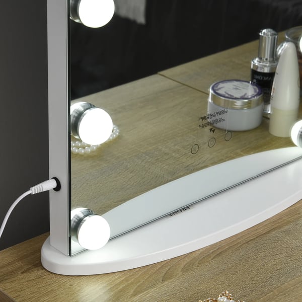 Sminkspegel med LED - Bordspegel - Touchkontroll - Justerbart ljus - 41,5×13,5×51 cm