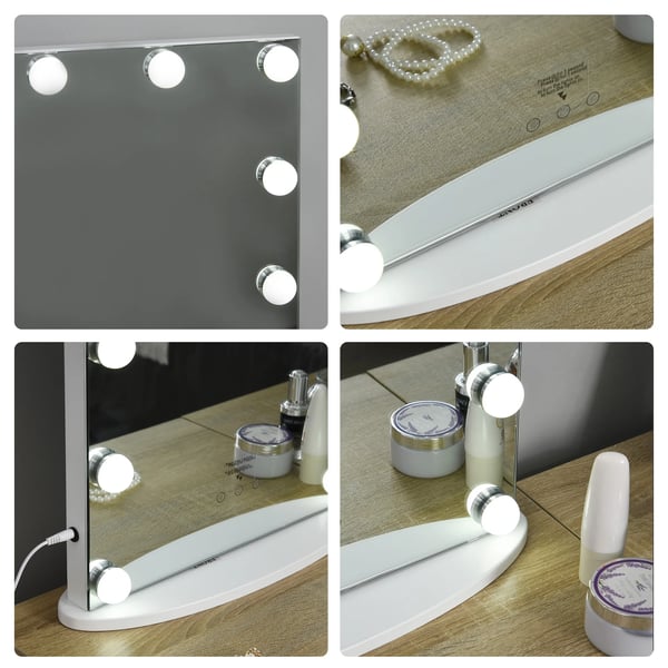 Sminkspegel med LED - Bordspegel - Touchkontroll - Justerbart ljus - 41,5×13,5×51 cm
