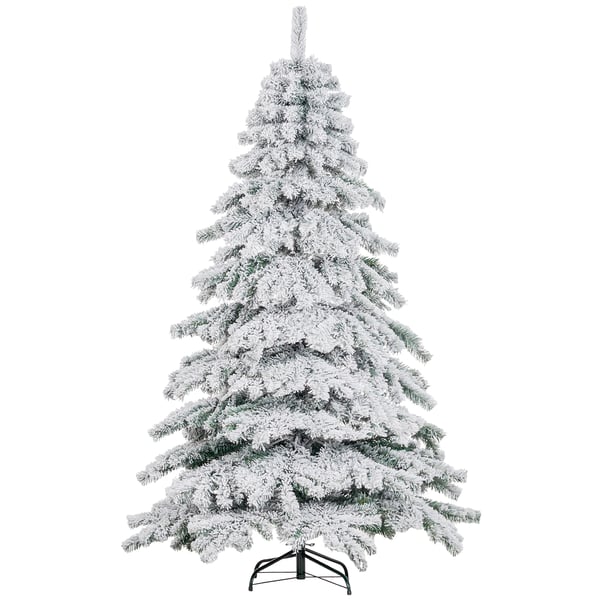 Julgran - Konstgjord - Höjd 180 cm - 627 grenar - Metallfot - Utan belysning - Grön/vit