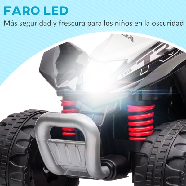 Elektrisk barnfyrhjuling - Ride-on quad - 6 V batteri - LED-strålkastare - 18–36 månader - Svart