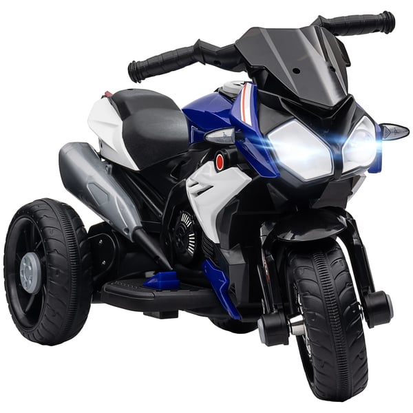 Elektrisk barnmotorcykel - Åkfordon - Från 3 år - Musik, tuta, strålkastare - Mått 86×42×52 cm - Blå