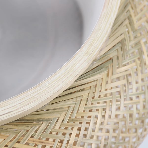 Rattan pendel, LED loftventilatorlampe, hvid, moderne minimalistisk, akryldesign, 40/50 cm, til soveværelse & restaurant