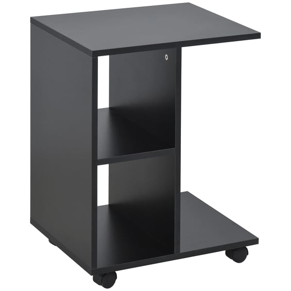Soffbord/sidobord - Rullbord - Med Hjul - 45x35x58 cm - Vardagsrum - Modern Design - Svart